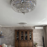 ثريا كريستالية حديثة بإضاءة مدمجة 9/12/15 باللون الذهبي/الفضي