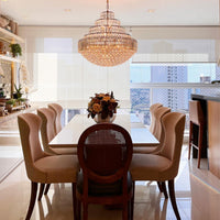 Rylight 5-Tier Round Crystal Raindrop Tiered Chandelier