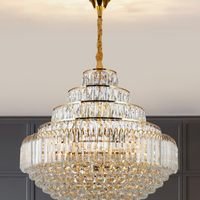 Rylight 5-Tier Round Crystal Raindrop Tiered Chandelier