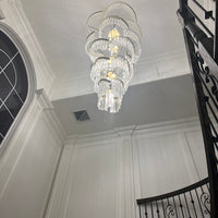 Rylight meerlaagse luxe spiraalvormige kristallen kroonluchter moderne designercreatie