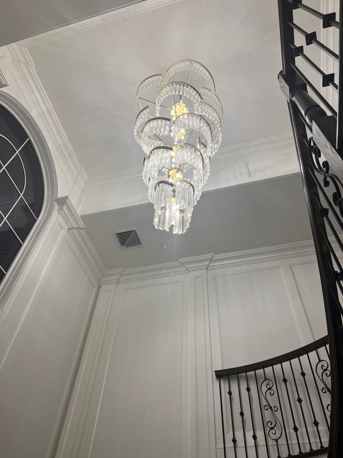 Rylight meerlaagse luxe spiraalvormige kristallen kroonluchter moderne designercreatie