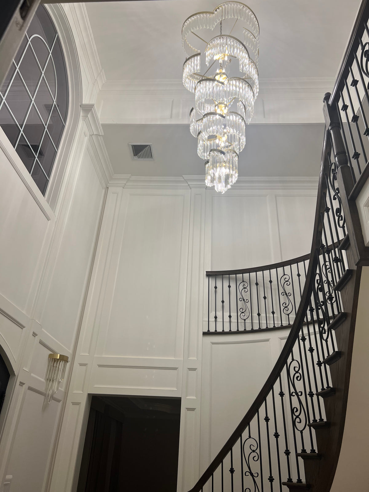 Rylight meerlaagse luxe spiraalvormige kristallen kroonluchter moderne designercreatie