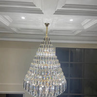 Rylight Smoky Gray&Clear Honycomb Crytsal Chandelier
