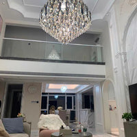 Rylight Smoky Gray&Clear Honycomb Crytsal Chandelier