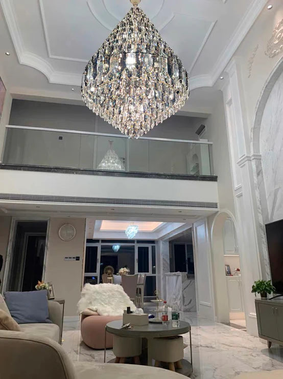 Rylight Smoky Gray&Clear Honycomb Crytsal Chandelier