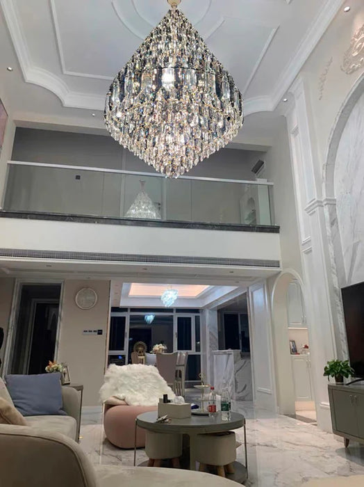 Rylight rokerige grijze en heldere honingraat kristallen kroonluchter