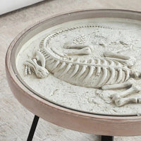 Vintage Round Glass Dinosaur Coffee Table