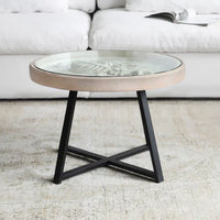 Vintage Round Glass Dinosaur Coffee Table