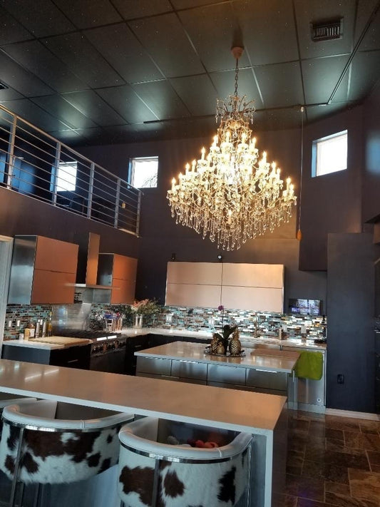 Rylight 25/50-lichts traditionele kaars-kristallen kroonluchter