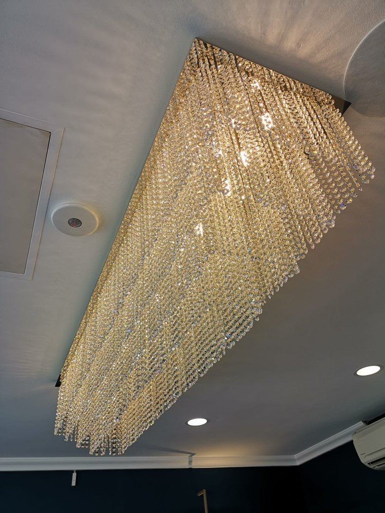 Rylight 3/4-Tier Extra Large Modern Style Crystal Flush Mount Chandelier
