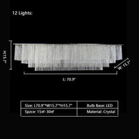 Rylight 3/4-Tier Extra Large Modern Style Crystal Flush Mount Chandelier