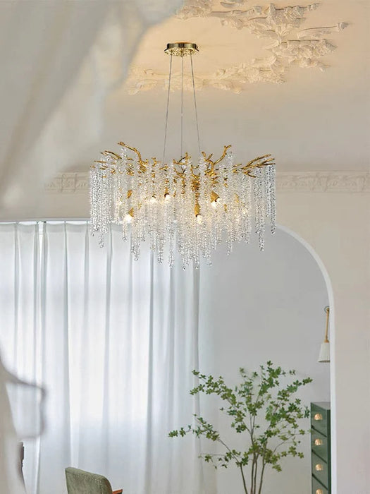 Rylight Round/Rectangle Crystal Willow Chandelier