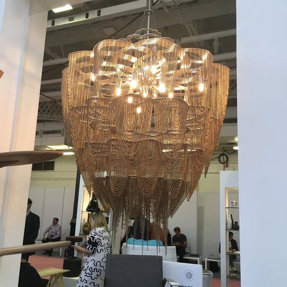Rylight 13/19-Light Extra Large Creative Multi-tiered Personalized Tassel Chandelier
