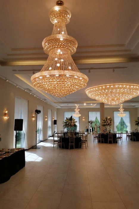 Rylight 3-Tier Empire Gold/Chrome Crystal Chandelier