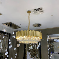 ثريا كريستالية مستديرة/مستطيلة بطبقتين من رايلايت