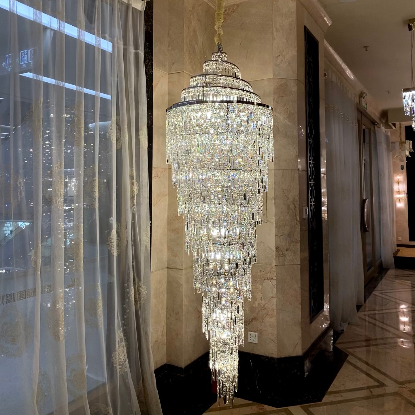 Rylight Multi-Tier Spiral Crystal Chandelier