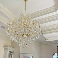 Rylight 9/19/49-Light Crystal Chandelier in Gold/Chrome Finish
