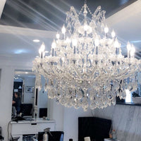 Rylight 9/19/49-Light Crystal Chandelier in Gold/Chrome Finish