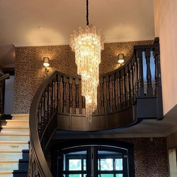 Rylight 13/24/30-lichts luxe stijl roterende kristallen kroonluchter