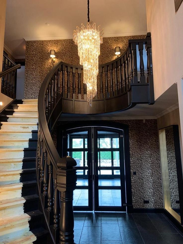 Rylight 13/24/30-lichts luxe stijl roterende kristallen kroonluchter