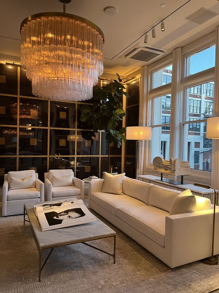 ثريا أنبوبية كريستالية مستديرة/مستطيلة من Rylight 1/3 طبقات