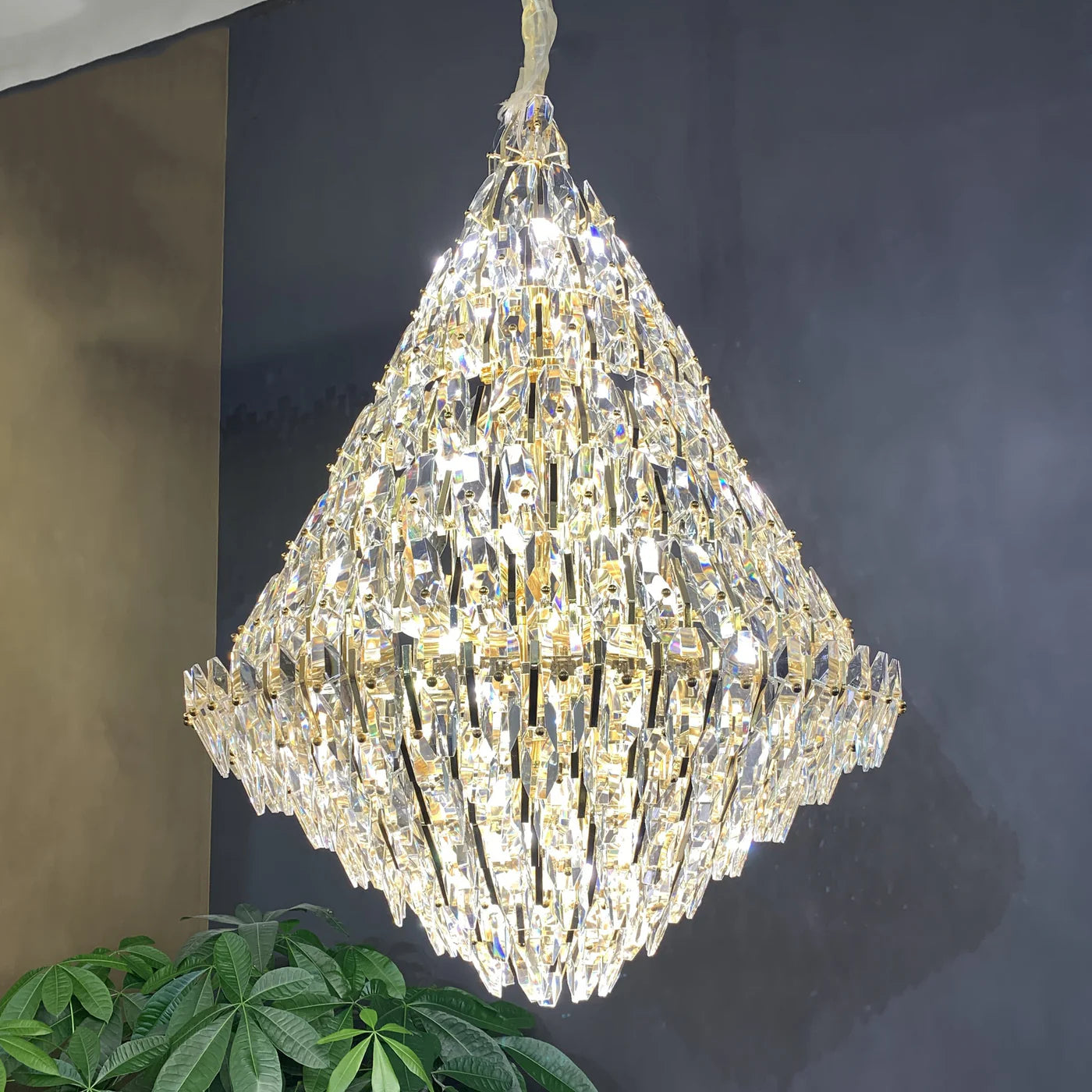 Rylight Multi-Tier Honeycomb Crystal Chandelier