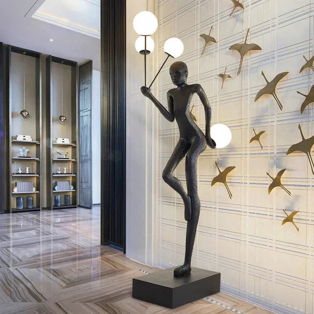 Rylight Black Art Design Acrobat Floor Lamp