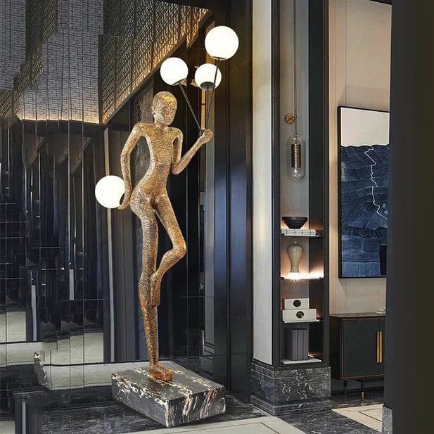 Rylight Black Art Design Acrobat Floor Lamp