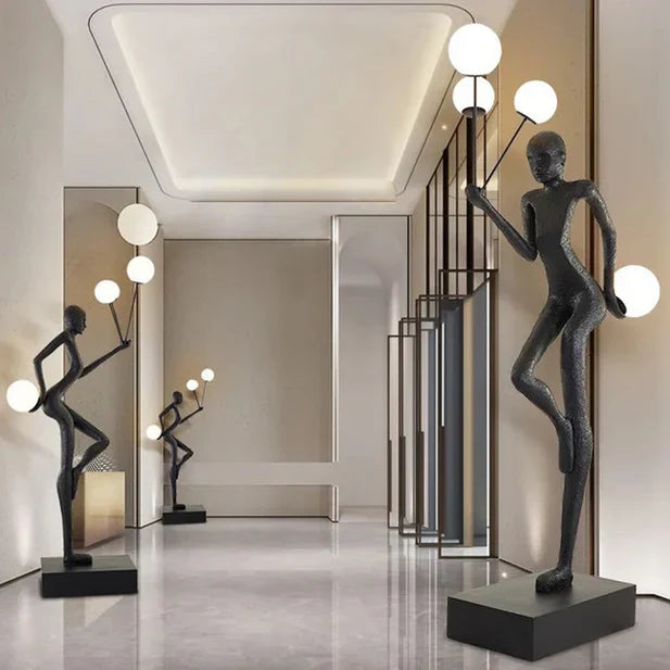 Rylight Black Art Design Acrobat Floor Lamp