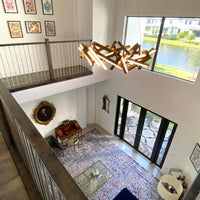 Moderne ronde/lineaire geometrische aluminium LED-kroonluchter 