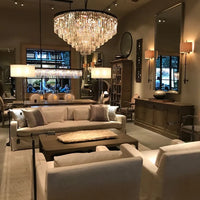 Rylight 4/5/7-laags ronde/rechthoekige kristallen dimbare kroonluchter in goud/zwarte afwerking