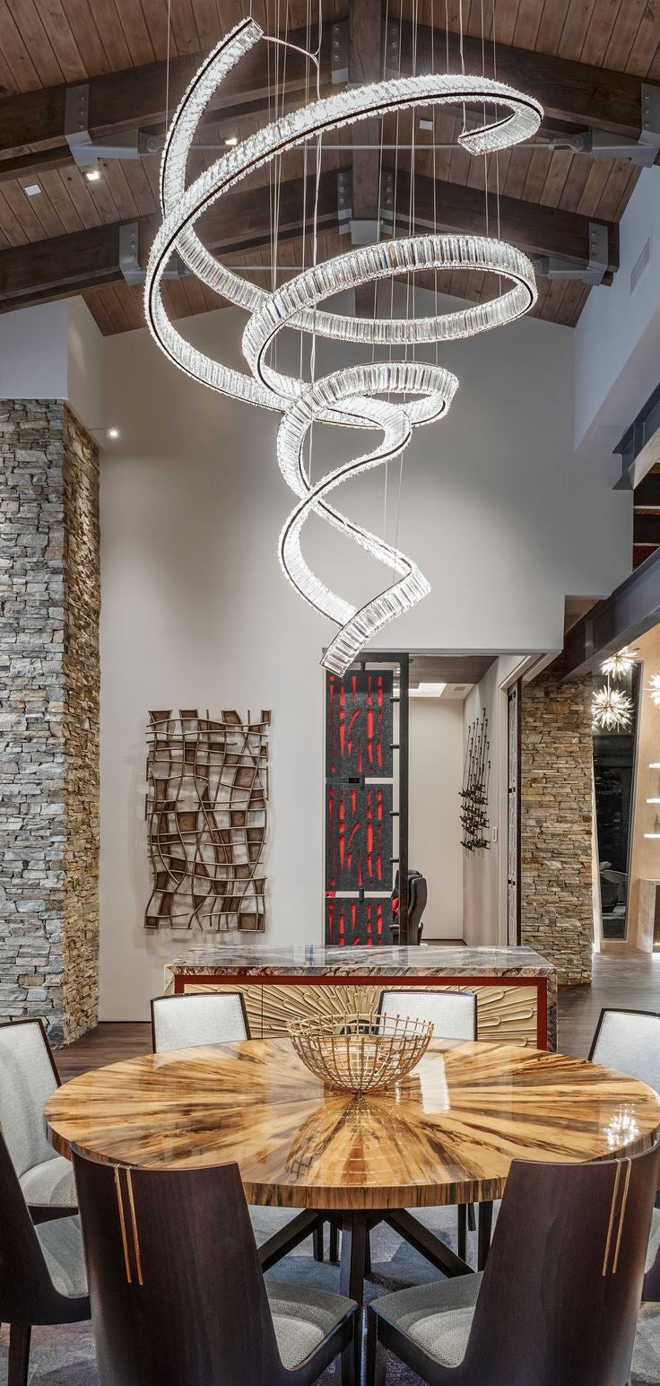 Rylight luxe spiraalvormige kristallen kroonluchter