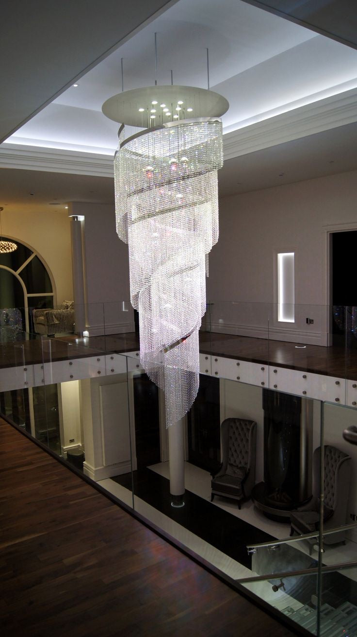 Rylight Cascade Spiral Tassel Crystal Chandelier
