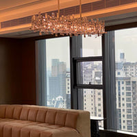 ثريا كريستالية مربعة/خطية غير منتظمة من رايلايت