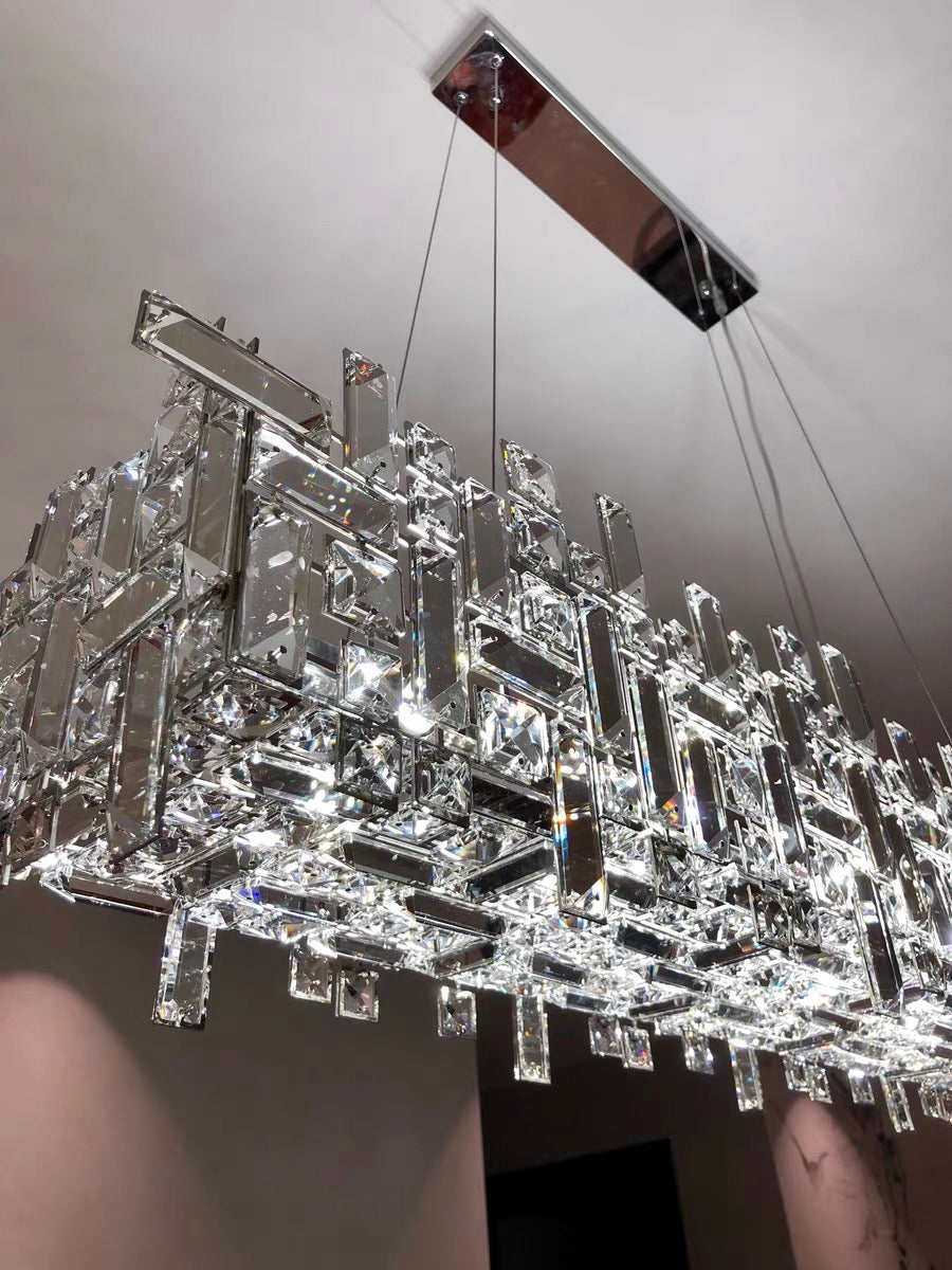 ثريا كريستالية مربعة/خطية غير منتظمة من رايلايت