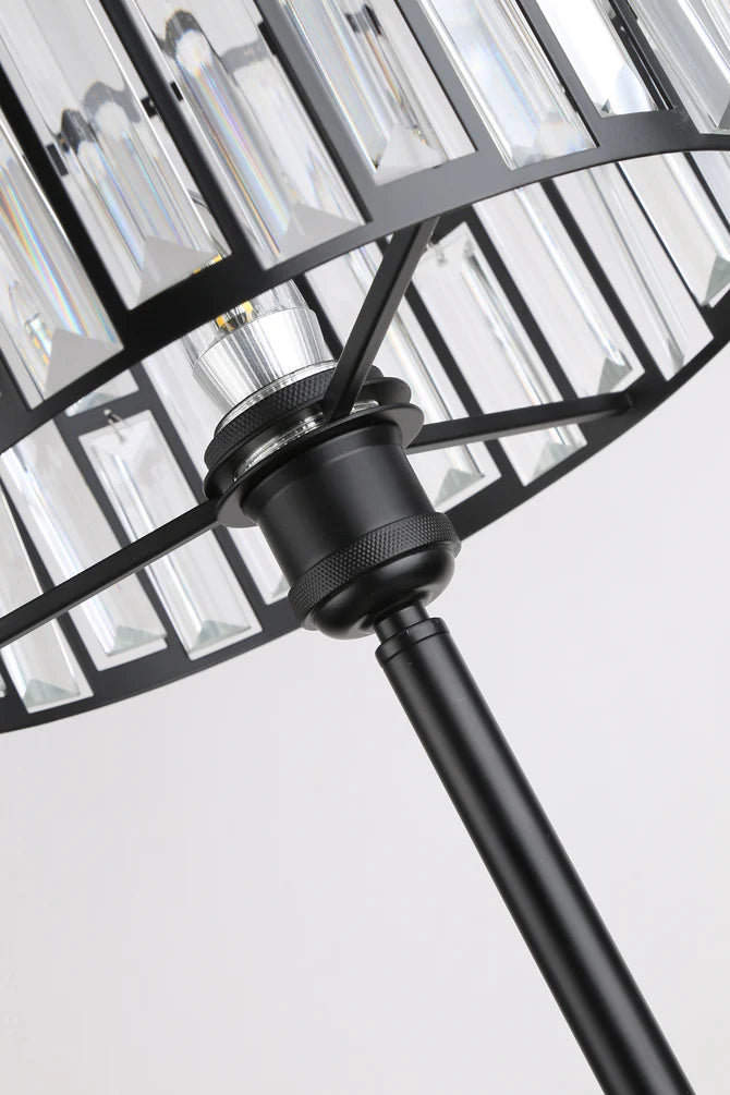 مصباح طاولة كريستالي من رايلايت باللون الأسود 