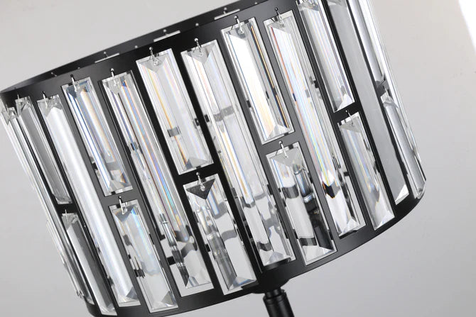 Rylight Black Finish Crystal Table Lamp