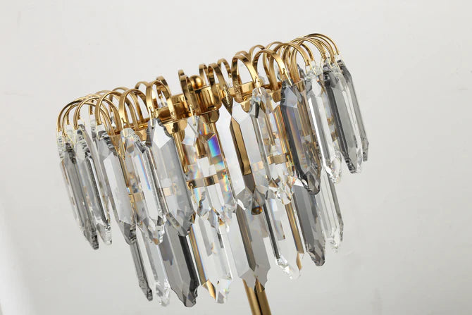 مصباح طاولة كريستالي شفاف رمادي دخاني من رايلايت 