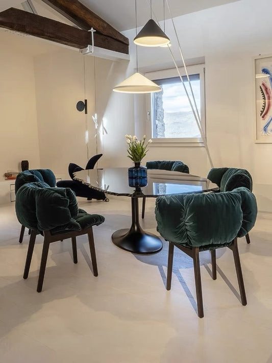 Rylight Italian Light Luxury Velvet Dining Chair