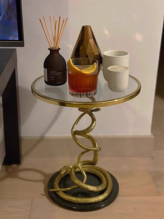 Rylight Serpent Glass Top Side Table