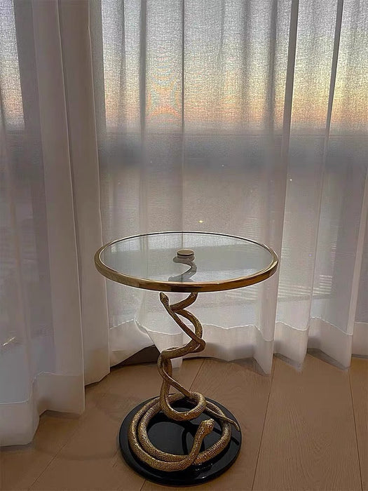 Rylight Serpent Glass Top Side Table