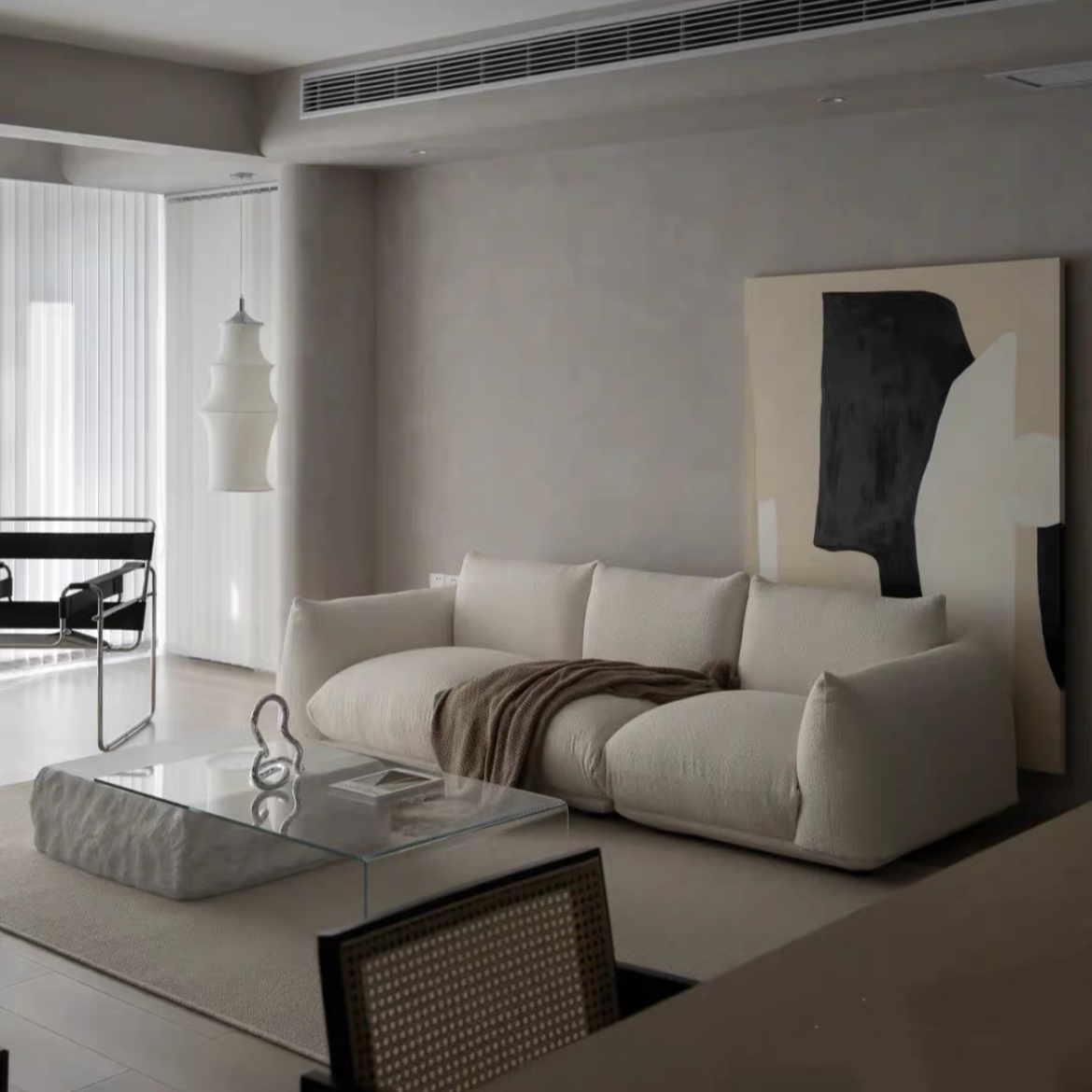 طاولة قهوة حجرية بتصميم فني من رايلايت، سطح زجاجي شفاف