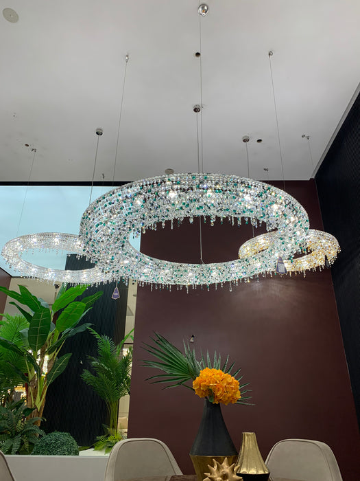 Rylight Irregular Round Transparent/Coloured crystal Chandelier