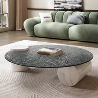 طاولة قهوة حديثة من الزجاج المندمج من رايلايت