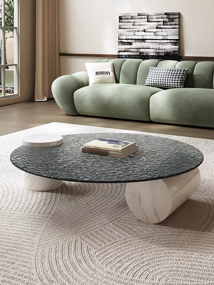 طاولة قهوة حديثة من الزجاج المندمج من رايلايت