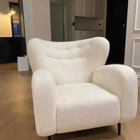 Rylight Fleece White Sofa Chair