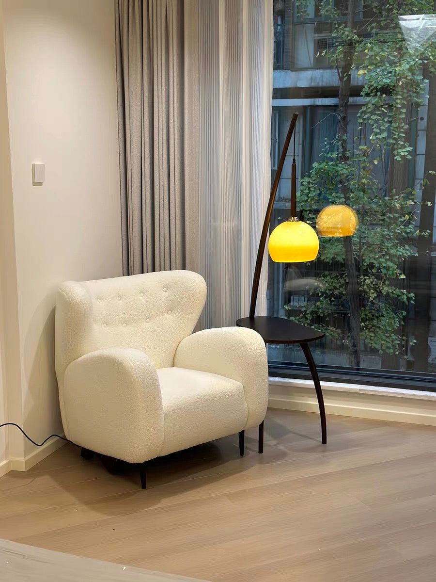 Rylight Fleece White Sofa Chair