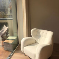 Rylight Fleece White Sofa Chair