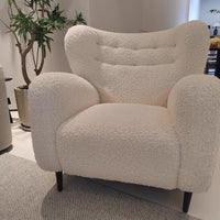 Rylight Fleece White Sofa Chair