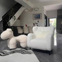 Rylight Fleece White Sofa Chair